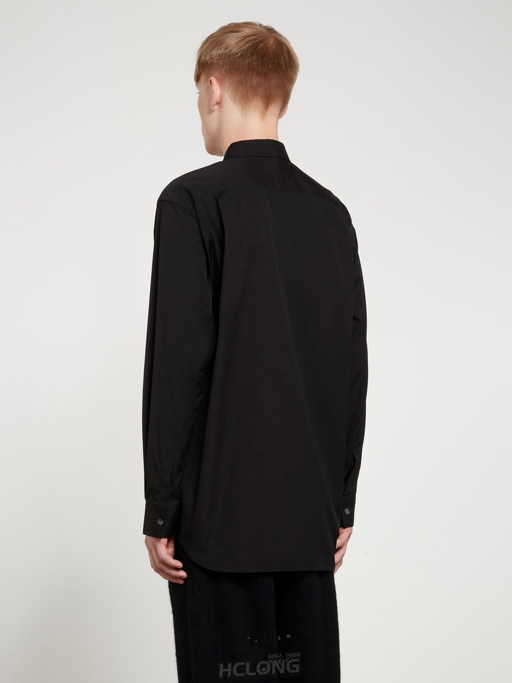 Comme Des Garcons CDG Shirt Forever - Klassische Fit Woven Baumwoll Shirt Oberteile Schwarz | 17482-OSMX