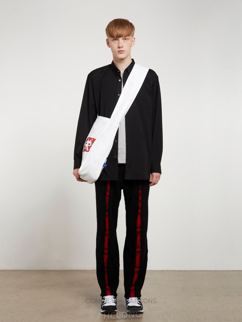 Comme Des Garcons CDG Shirt Forever - Klassische Fit Woven Baumwoll Shirt Oberteile Schwarz | 17482-OSMX