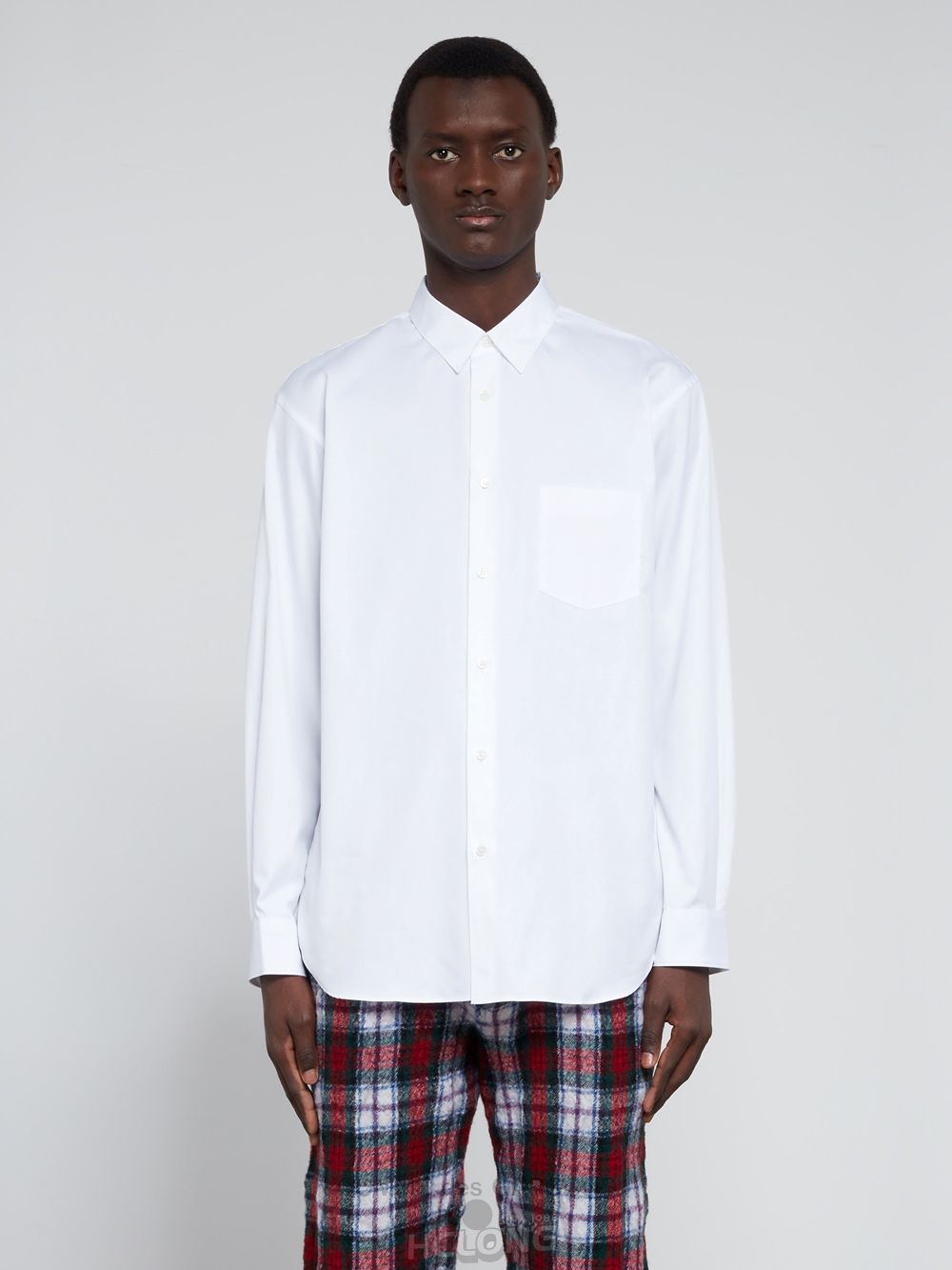 Comme Des Garcons CDG Shirt Forever - Klassische Fit Woven Baumwoll Shirt Oberteile Weiß | 41630-TQIU