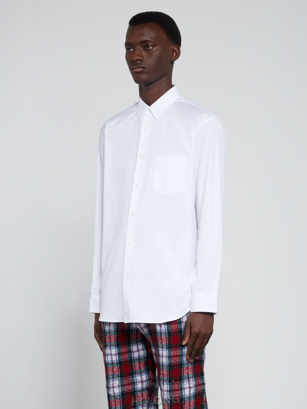 Comme Des Garcons CDG Shirt Forever - Klassische Fit Woven Baumwoll Shirt Oberteile Weiß | 41630-TQIU