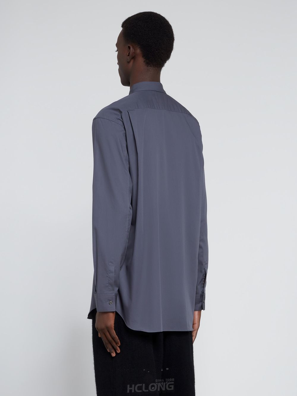 Comme Des Garcons CDG Shirt Forever - Klassische Fit Woven Baumwoll Shirt Oberteile Grau | 42031-KTBH