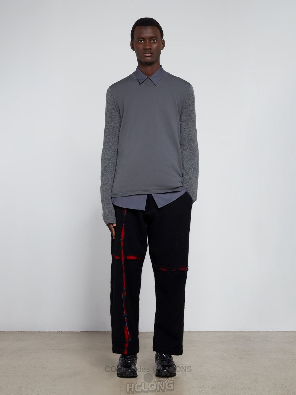 Comme Des Garcons CDG Shirt Forever - Klassische Fit Woven Baumwoll Shirt Oberteile Grau | 42031-KTBH