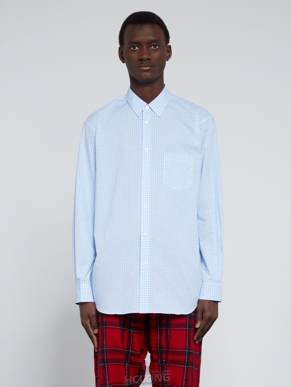 Comme Des Garcons CDG Shirt Forever - Klassische Fit Checked Shirt Oberteile Blau | 60832-QMYO