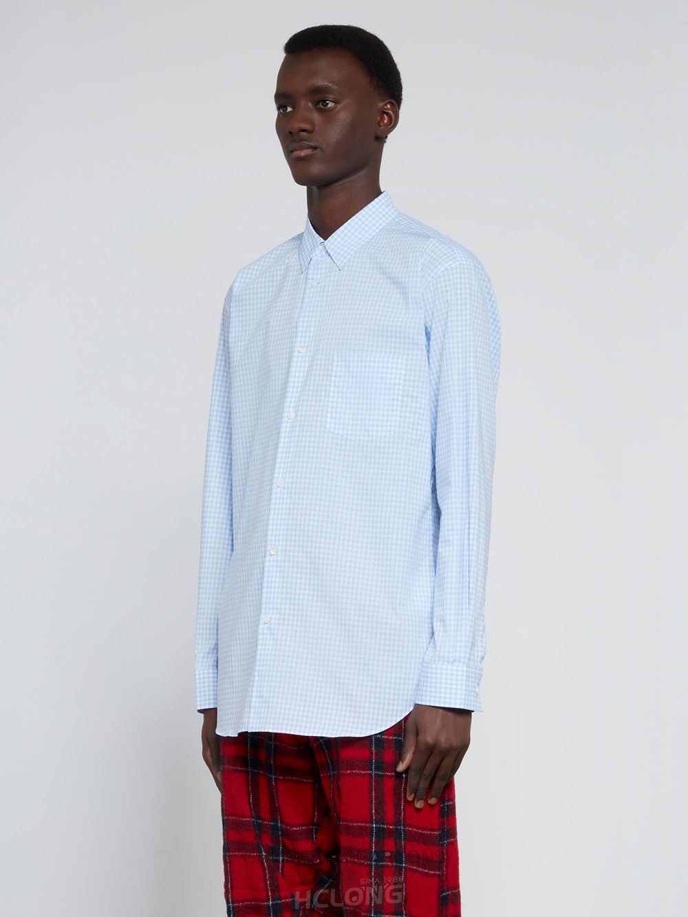 Comme Des Garcons CDG Shirt Forever - Klassische Fit Checked Shirt Oberteile Blau | 60832-QMYO