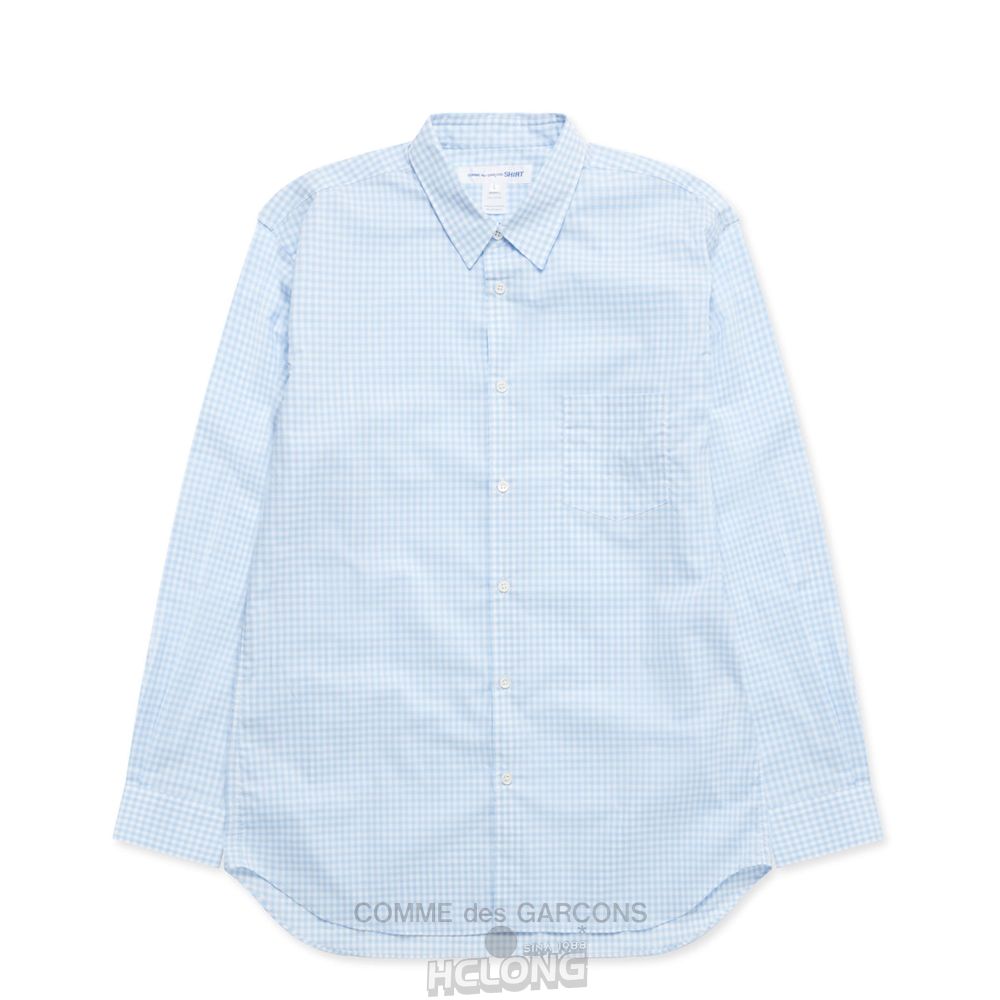 Comme Des Garcons CDG Shirt Forever - Klassische Fit Checked Shirt Oberteile Blau | 60832-QMYO