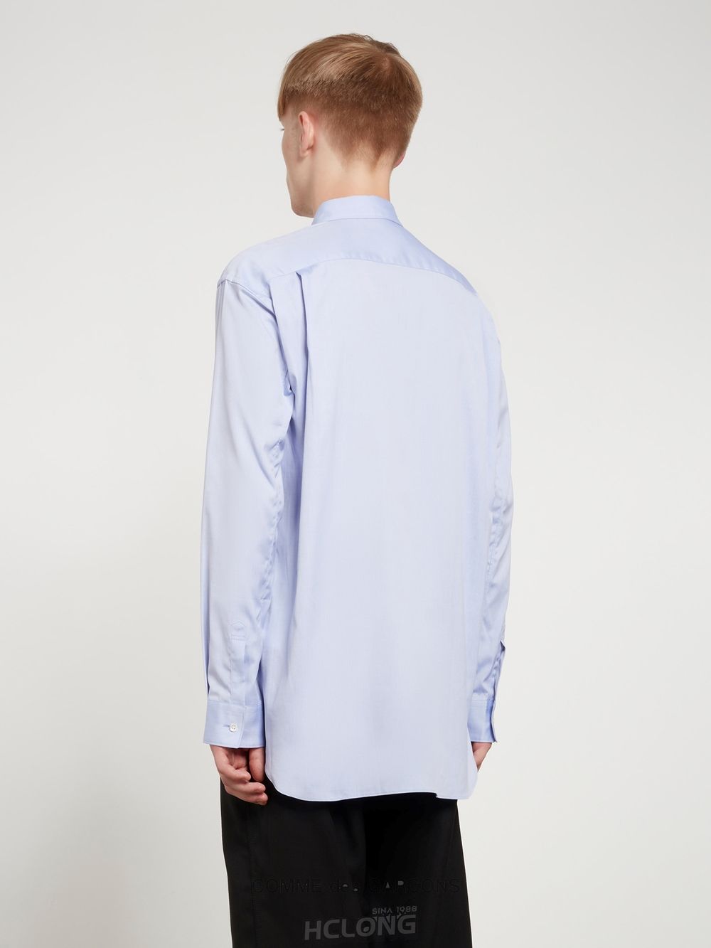 Comme Des Garcons CDG Shirt Forever - Klassische Fit Woven Baumwoll Shirt Oberteile Hellblau | 62015-UVBH
