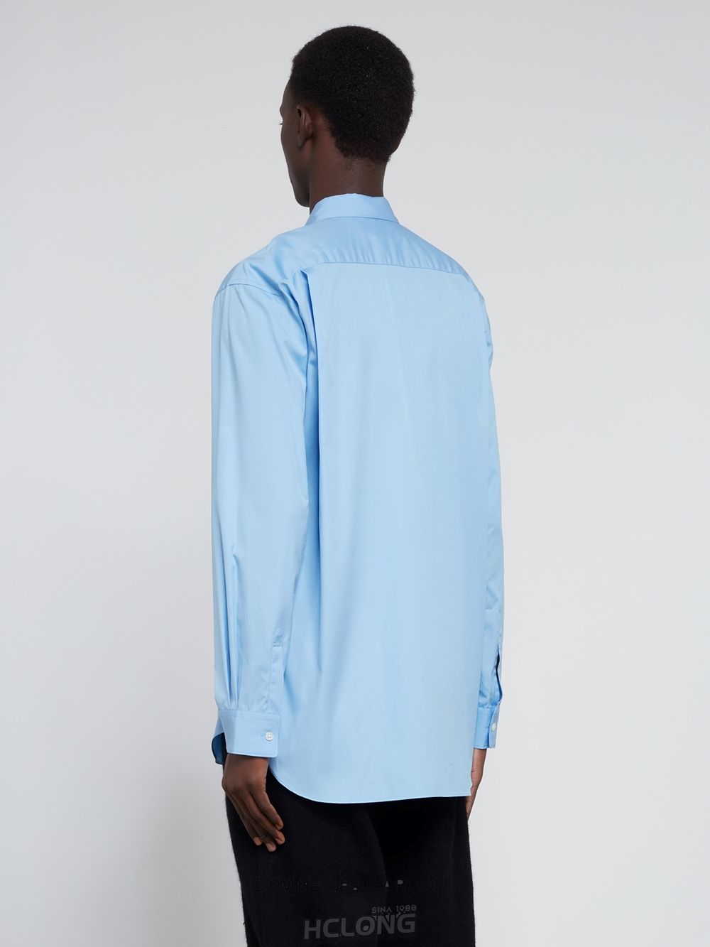 Comme Des Garcons CDG Shirt Forever - Klassische Fit Woven Baumwoll Shirt Oberteile Blau | 71835-URKS