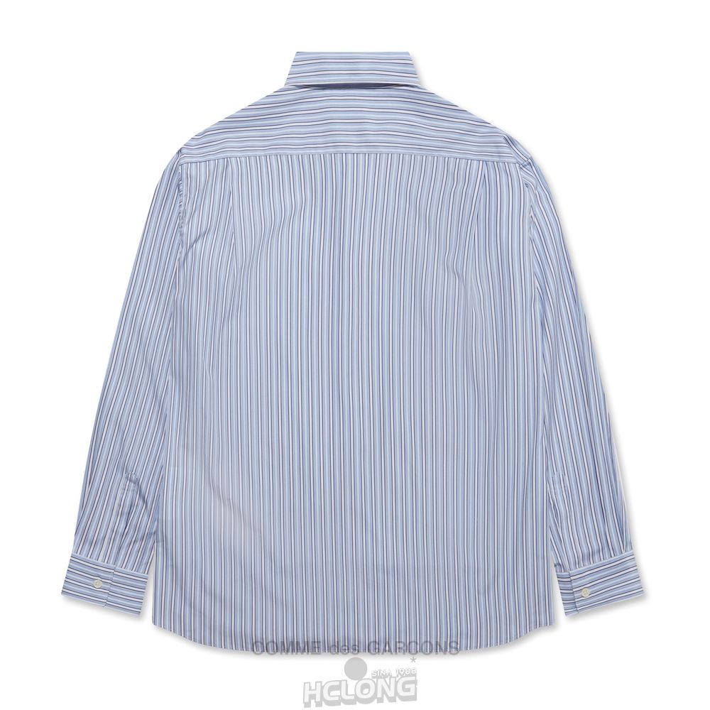 Comme Des Garcons CDG Shirt Forever - Klassische Fit Square Patchwork Stripe Shirt Oberteile Stripe/Mix | 76592-FOST