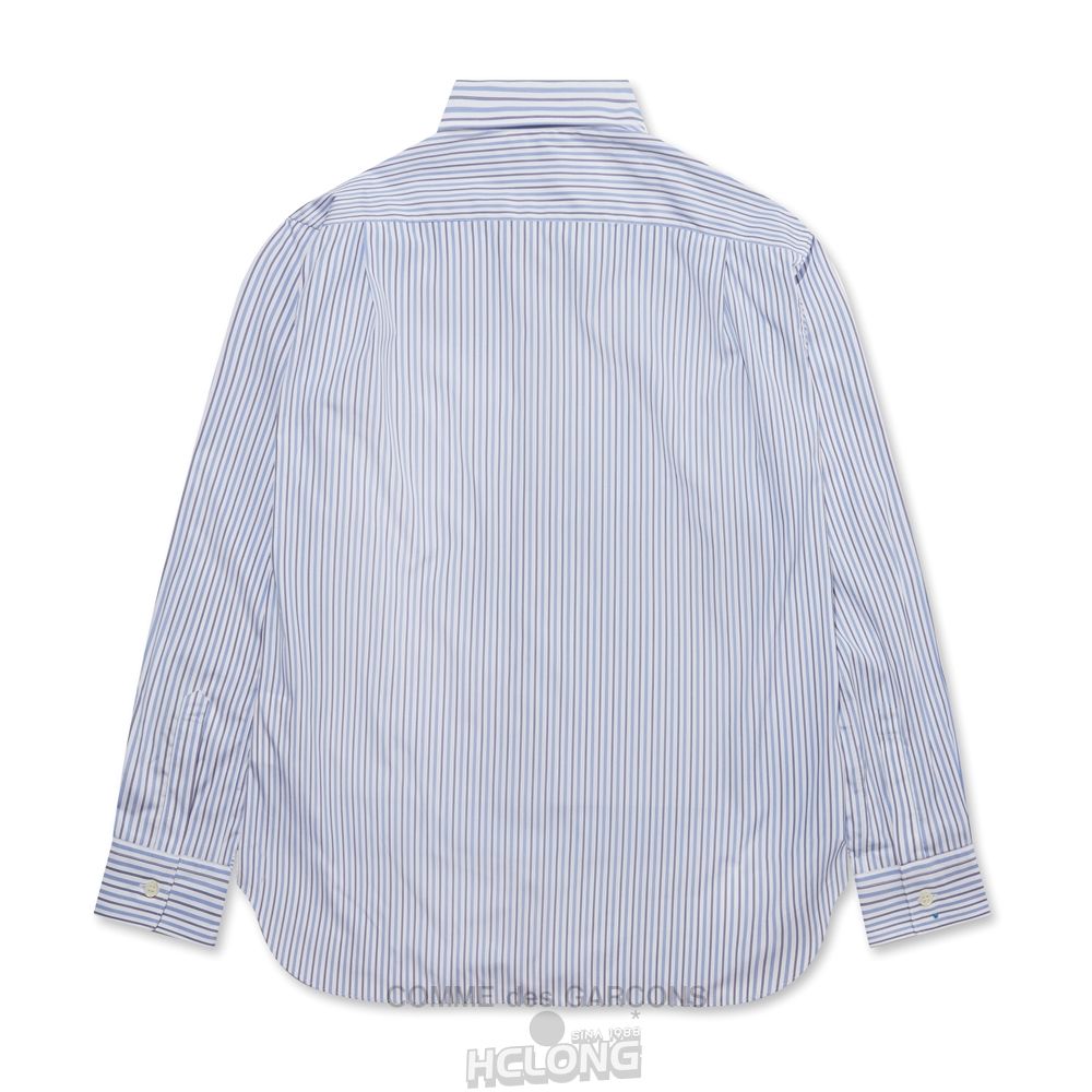 Comme Des Garcons CDG Shirt Forever - Klassische Fit Contrast Stripe Shirt Oberteile Stripe/Mix | 84139-YGLH
