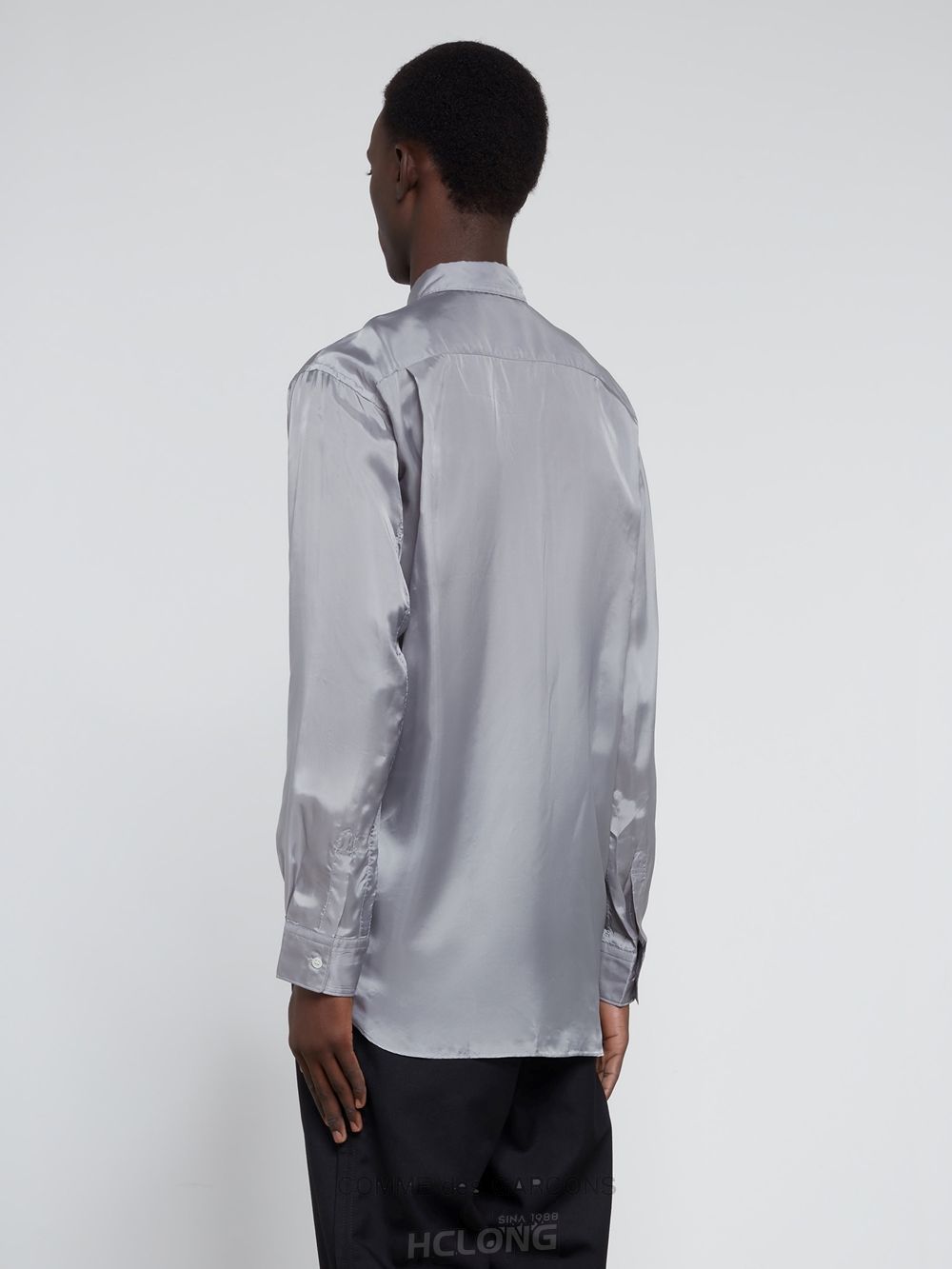 Comme Des Garcons CDG Shirt Forever - Klassische Fit Cupro Shirt Oberteile Grau | 94536-LEFV