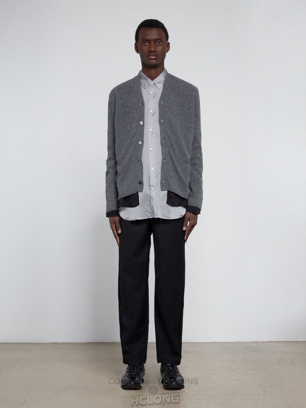 Comme Des Garcons CDG Shirt Forever - Klassische Fit Cupro Shirt Oberteile Grau | 94536-LEFV
