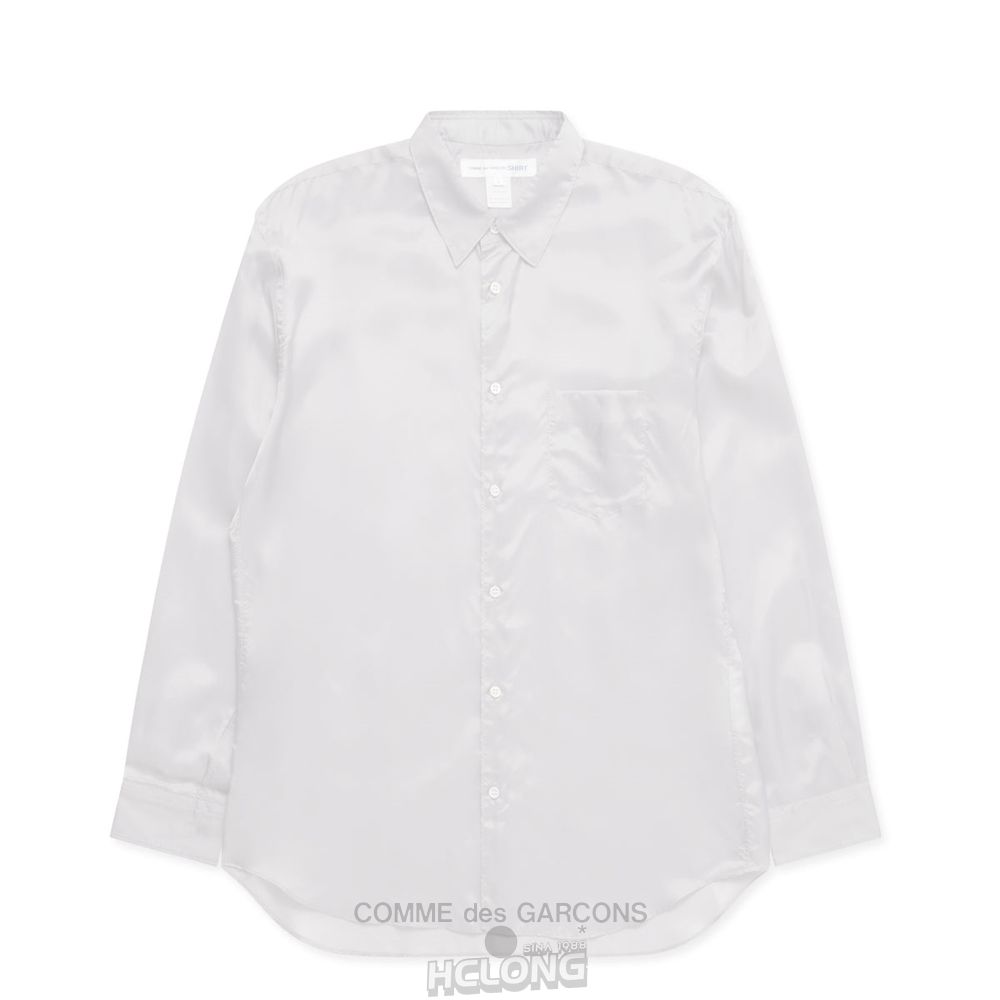 Comme Des Garcons CDG Shirt Forever - Klassische Fit Cupro Shirt Oberteile Grau | 94536-LEFV
