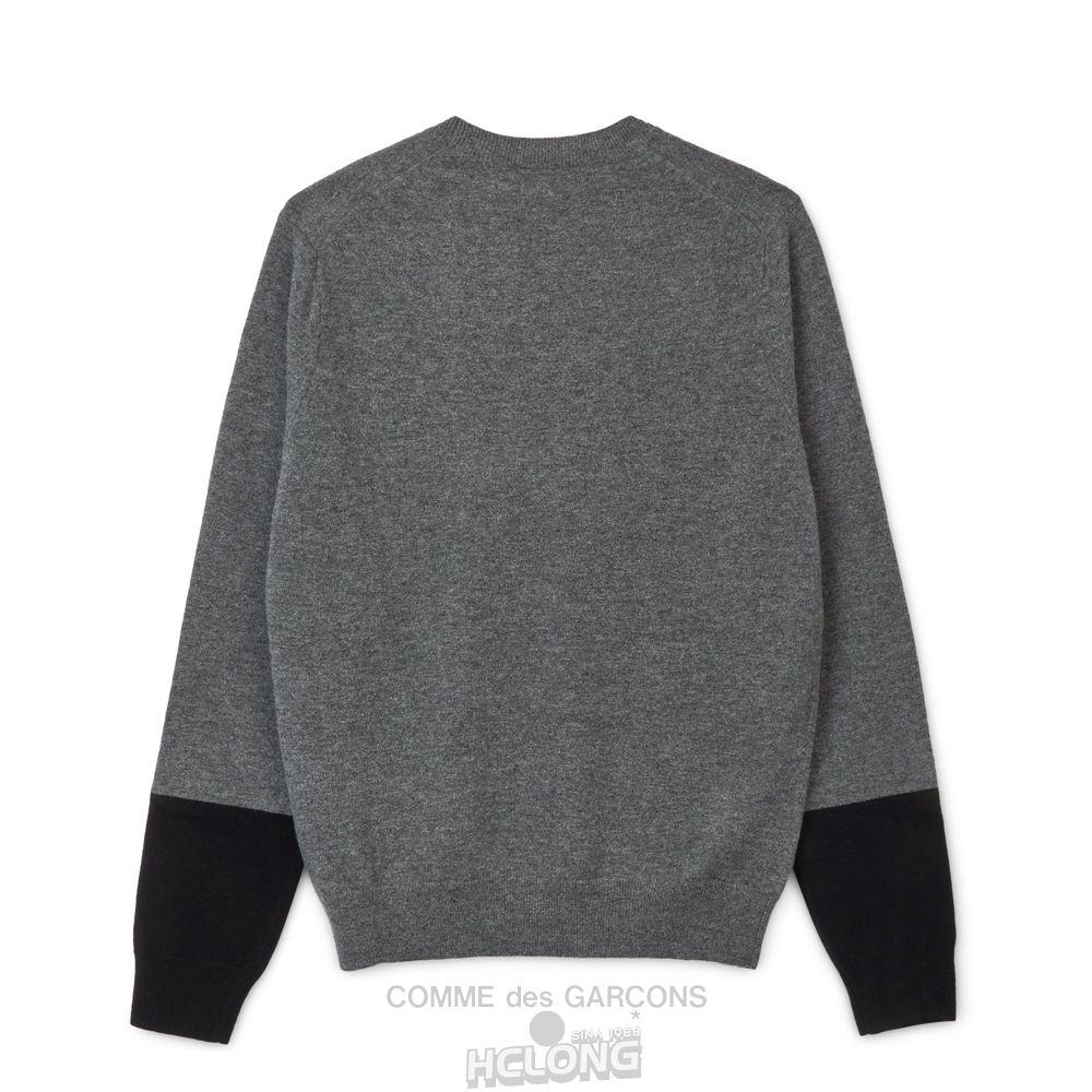 Comme Des Garcons CDG Shirt Forever - Round Neck Contrast Jumper Strickwaren Grau Schwarz | 69315-PORV