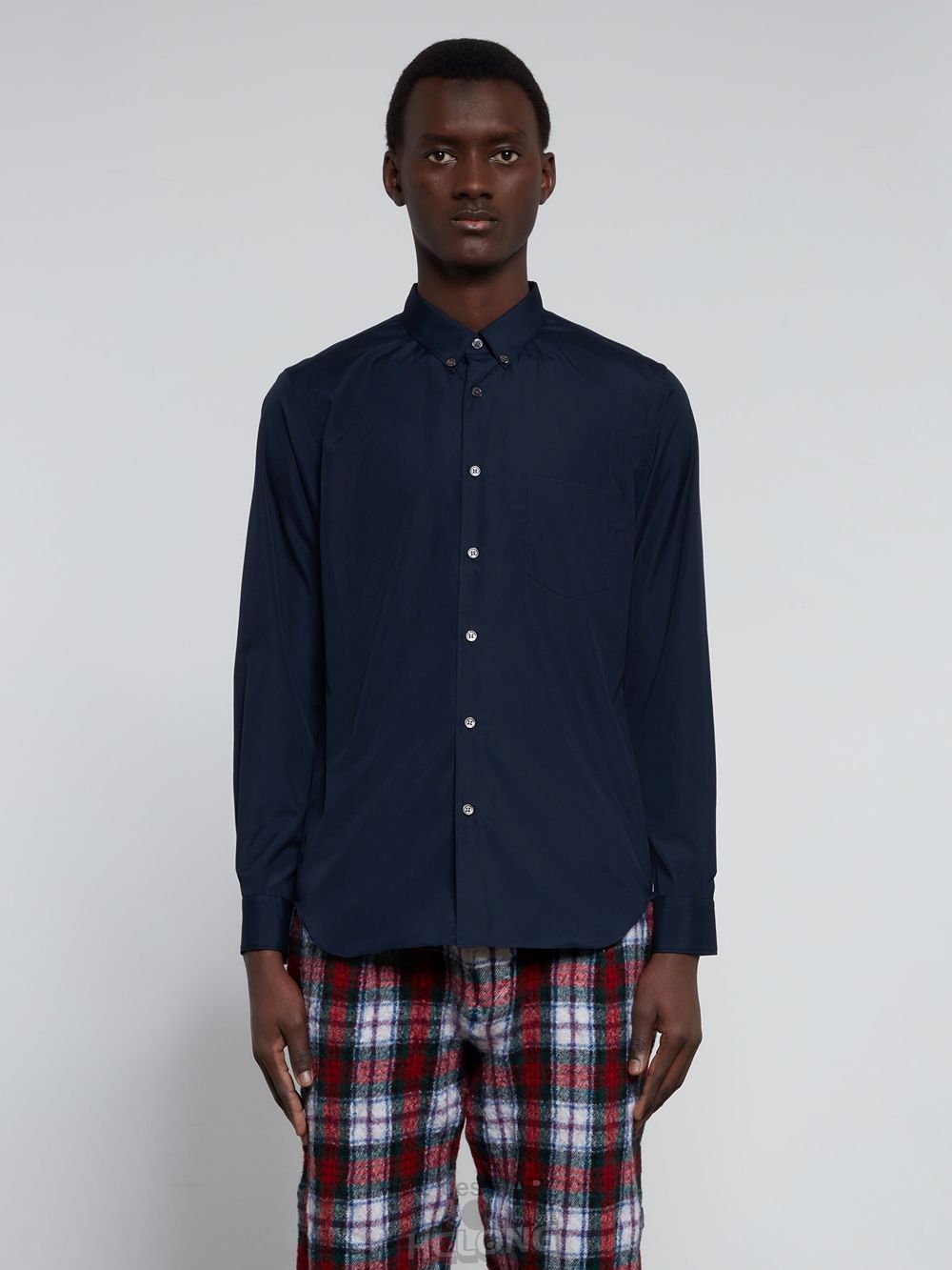 Comme Des Garcons CDG Shirt Forever - Slim Fit Button-Down Baumwoll Shirt Oberteile Navy | 14527-MKUT