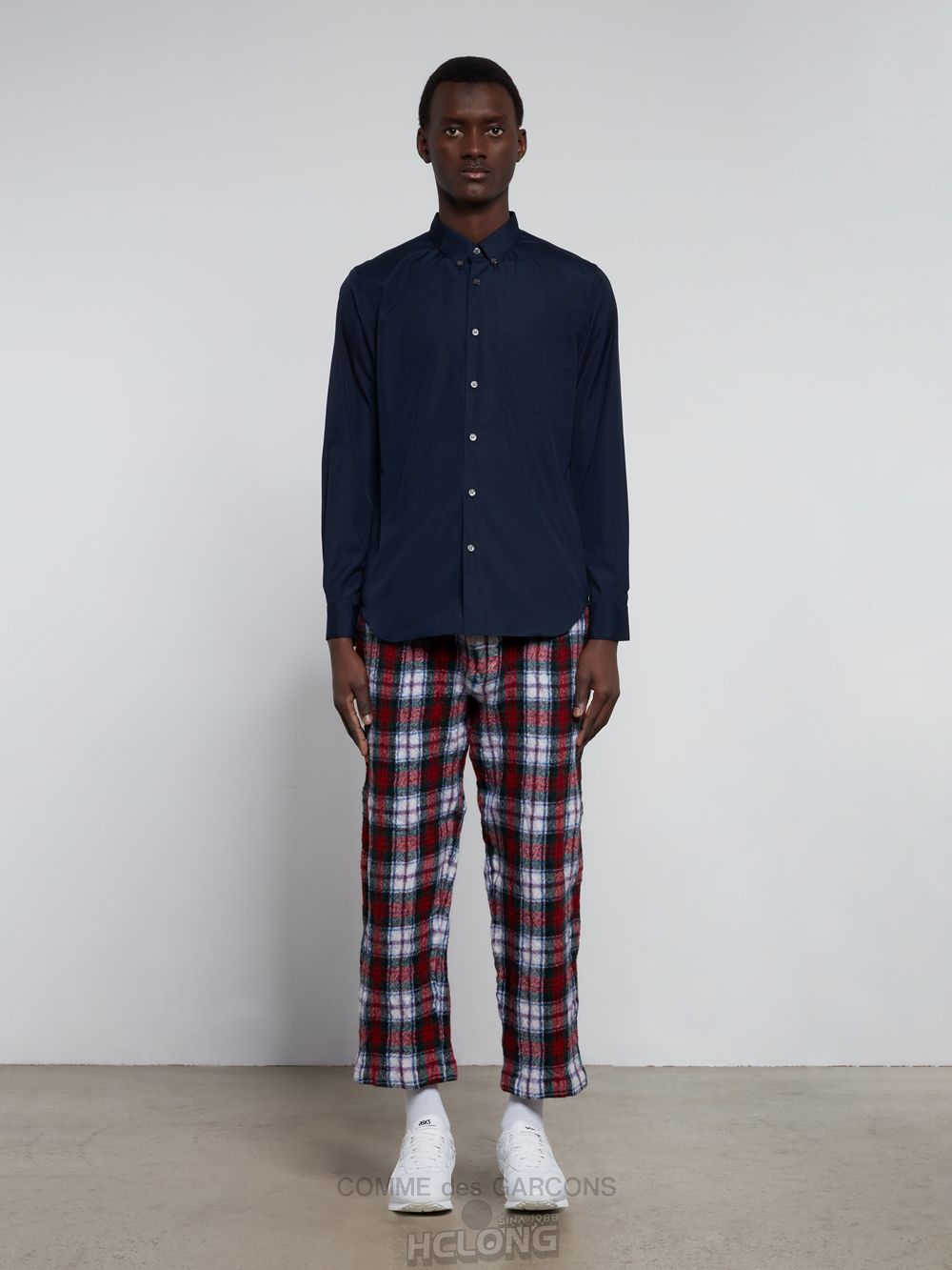 Comme Des Garcons CDG Shirt Forever - Slim Fit Button-Down Baumwoll Shirt Oberteile Navy | 14527-MKUT