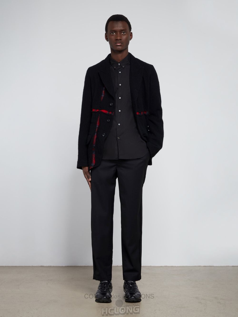 Comme Des Garcons CDG Shirt Forever - Slim Fit Button-Down Baumwoll Shirt Oberteile Schwarz | 30897-WVXK