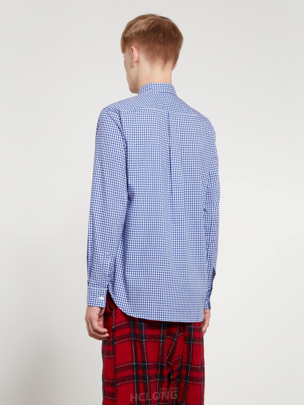 Comme Des Garcons CDG Shirt Forever - Slim Fit Button-Down Checked Shirt Oberteile Blau | 35174-RNIX