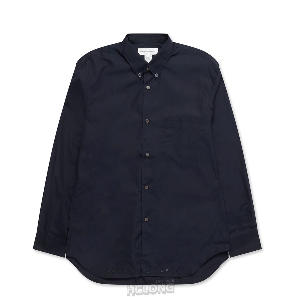 Comme Des Garcons CDG Shirt Forever - Slim Fit Button-Down Baumwoll Shirt Oberteile Navy | 87930-MSJB