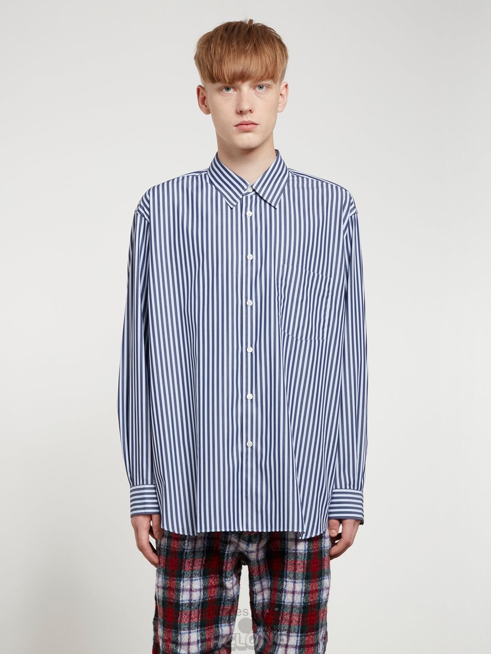 Comme Des Garcons CDG Shirt Forever - Weite Fit Baumwoll Shirt Oberteile Streifen | 31087-RJHC