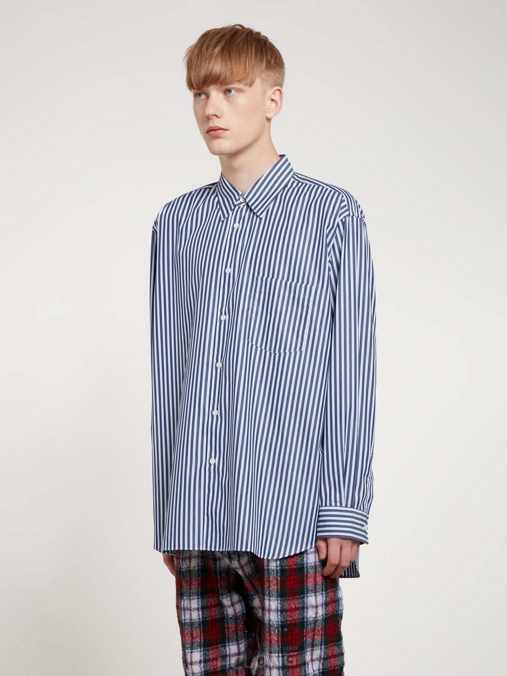 Comme Des Garcons CDG Shirt Forever - Weite Fit Baumwoll Shirt Oberteile Streifen | 31087-RJHC