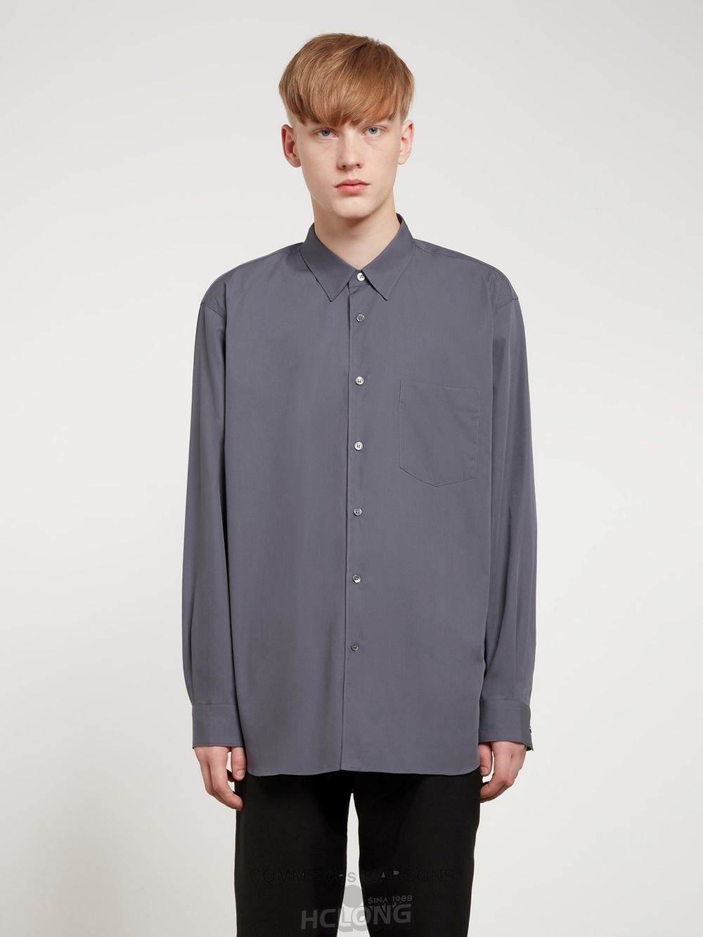 Comme Des Garcons CDG Shirt Forever - Weite Fit Baumwoll Shirt Oberteile Grau | 49831-IQHE
