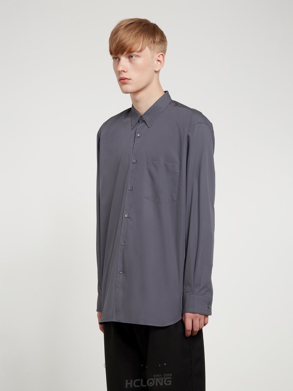 Comme Des Garcons CDG Shirt Forever - Weite Fit Baumwoll Shirt Oberteile Grau | 49831-IQHE