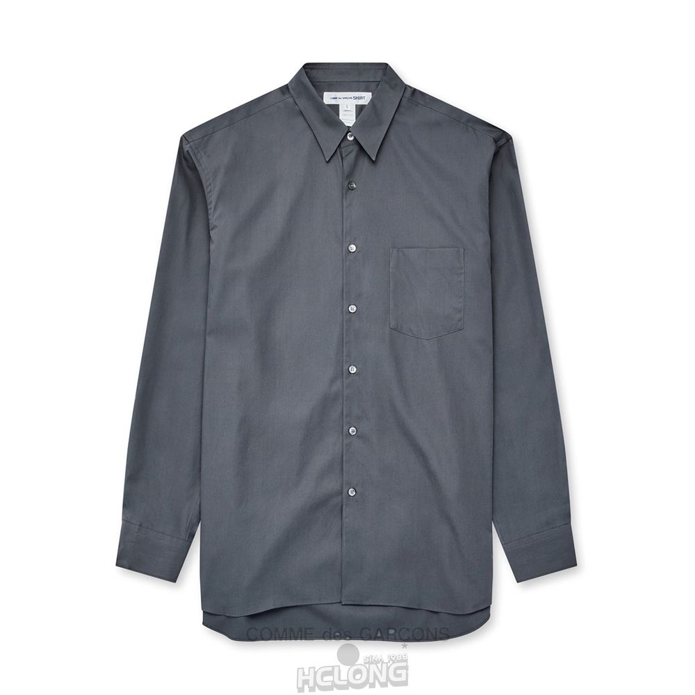 Comme Des Garcons CDG Shirt Forever - Weite Fit Baumwoll Shirt Oberteile Grau | 49831-IQHE