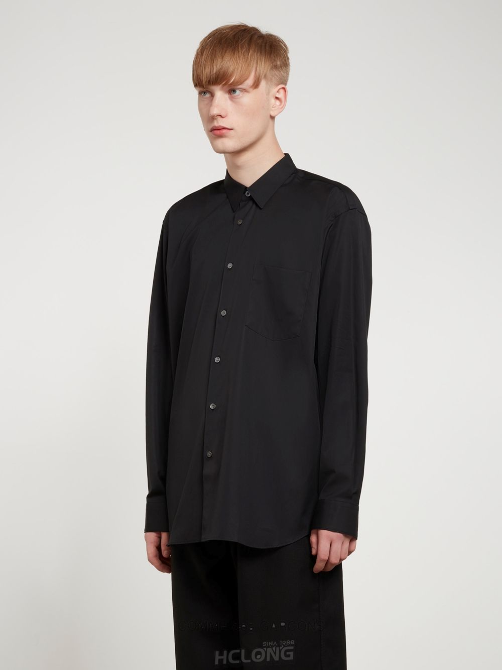 Comme Des Garcons CDG Shirt Forever - Weite Fit Baumwoll Shirt Oberteile Schwarz | 70812-GKMD