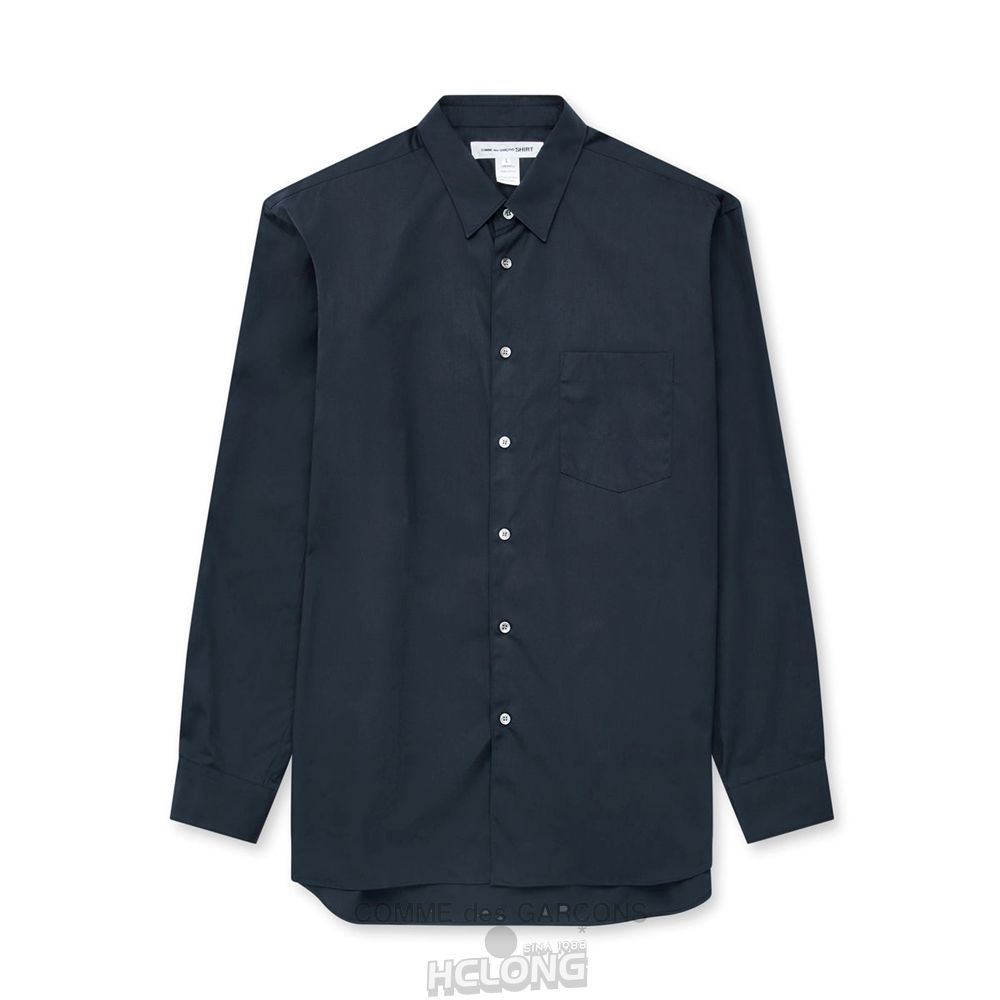 Comme Des Garcons CDG Shirt Forever - Weite Fit Baumwoll Shirt Oberteile Navy | 85739-TJCK
