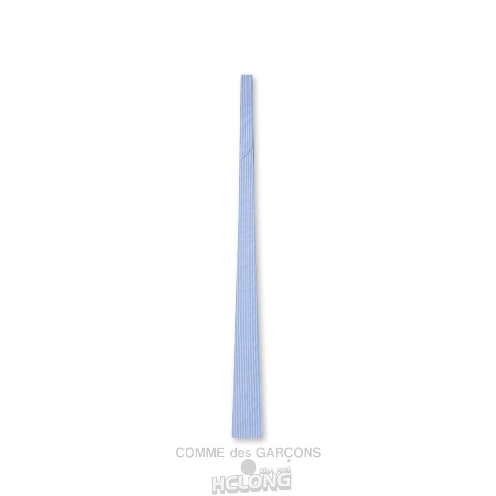 Comme Des Garcons CDG Shirt - Yarn Dyed Gestreift Tie Necktie Blau | 52460-OFUK