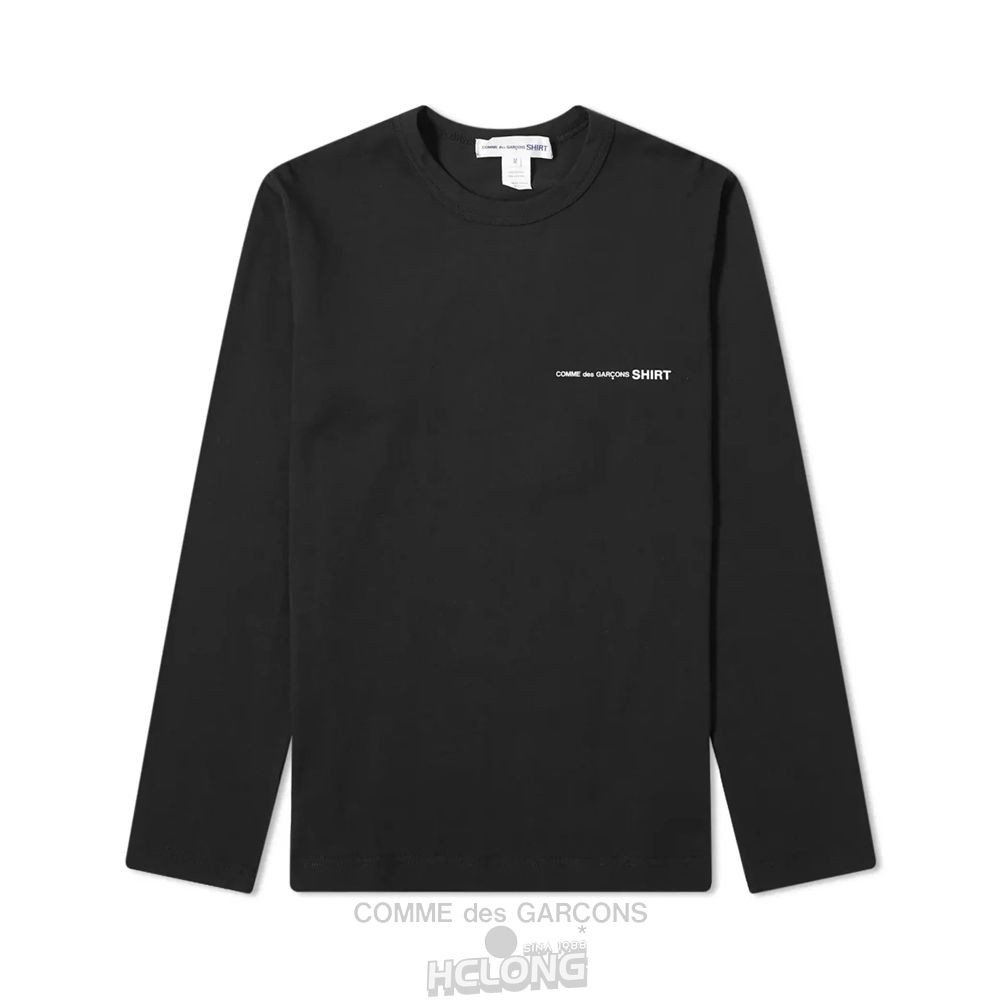 Comme Des Garcons CDG Shirt – Basic Chest Logo L/S T-Shirt Long Sleeve Schwarz | 97206-WDKZ