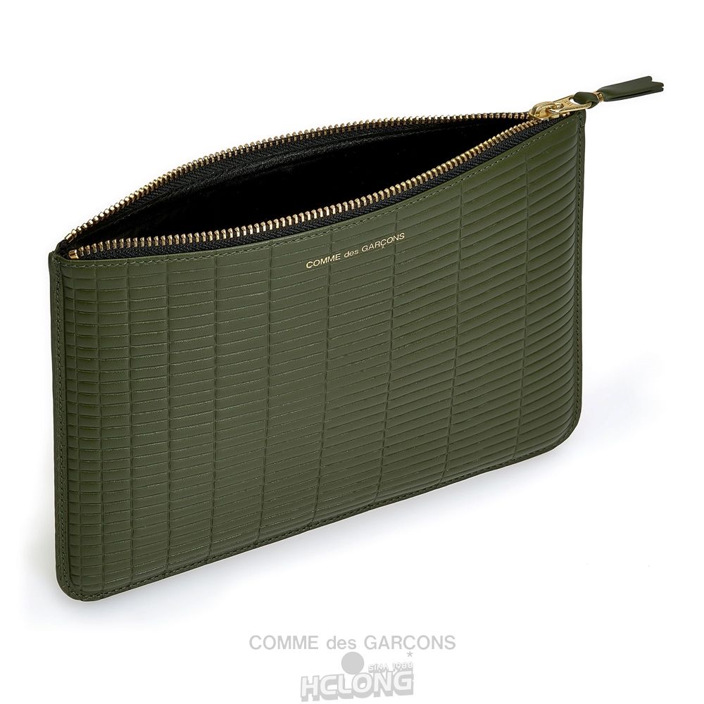 Comme Des Garcons CDG Wallet - Brick Wallet Zip Pouch - SA5100BK Brick Khaki | 17684-NASM