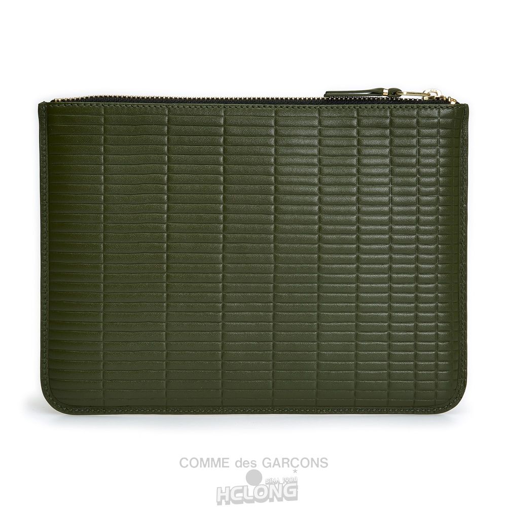 Comme Des Garcons CDG Wallet - Brick Wallet Zip Pouch - SA5100BK Brick Khaki | 17684-NASM