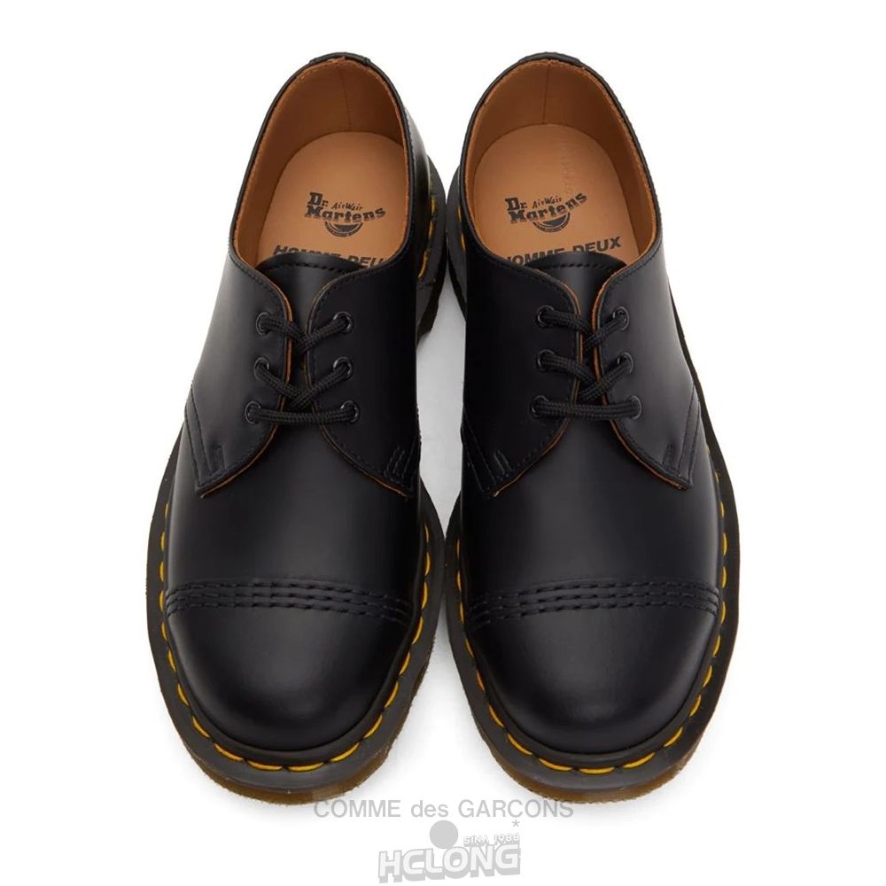 Comme Des Garcons HDTB x Dr Martens 3 Hole with Stitched Cap – DFK102W20 Schuhe Schwarz | 29831-WFEL
