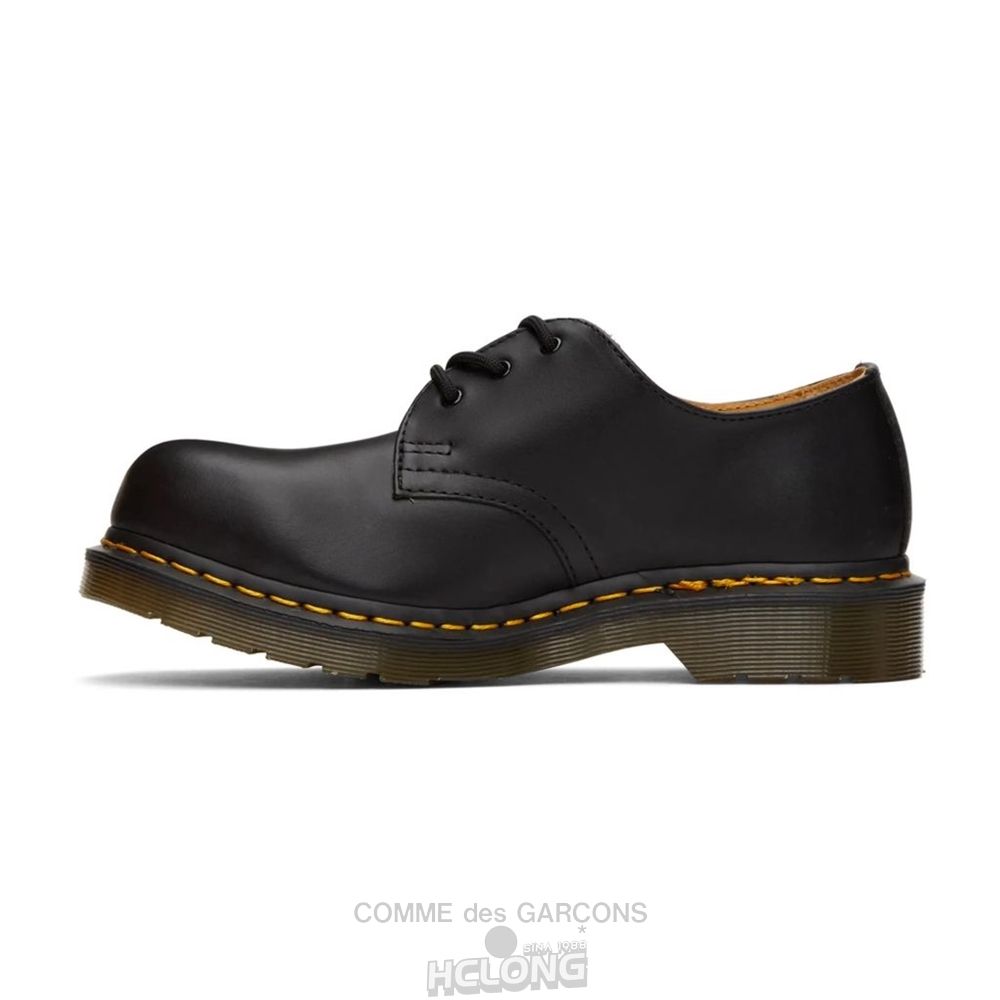 Comme Des Garcons HDTB x Dr Martens Steel Kappe 3 hole DEK101 Schuhe Schwarz | 65490-KWYM