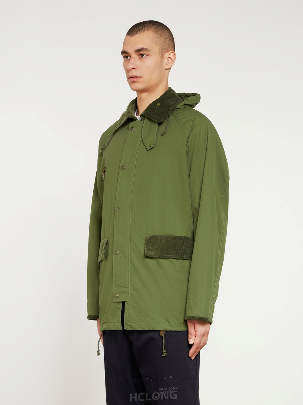 Comme Des Garcons Homme - Baumwoll Nylon Parka Oberbekleidung Khaki | 43571-QFVB