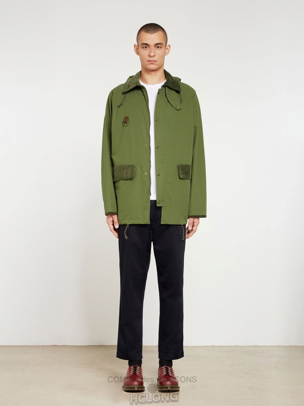 Comme Des Garcons Homme - Baumwoll Nylon Parka Oberbekleidung Khaki | 43571-QFVB