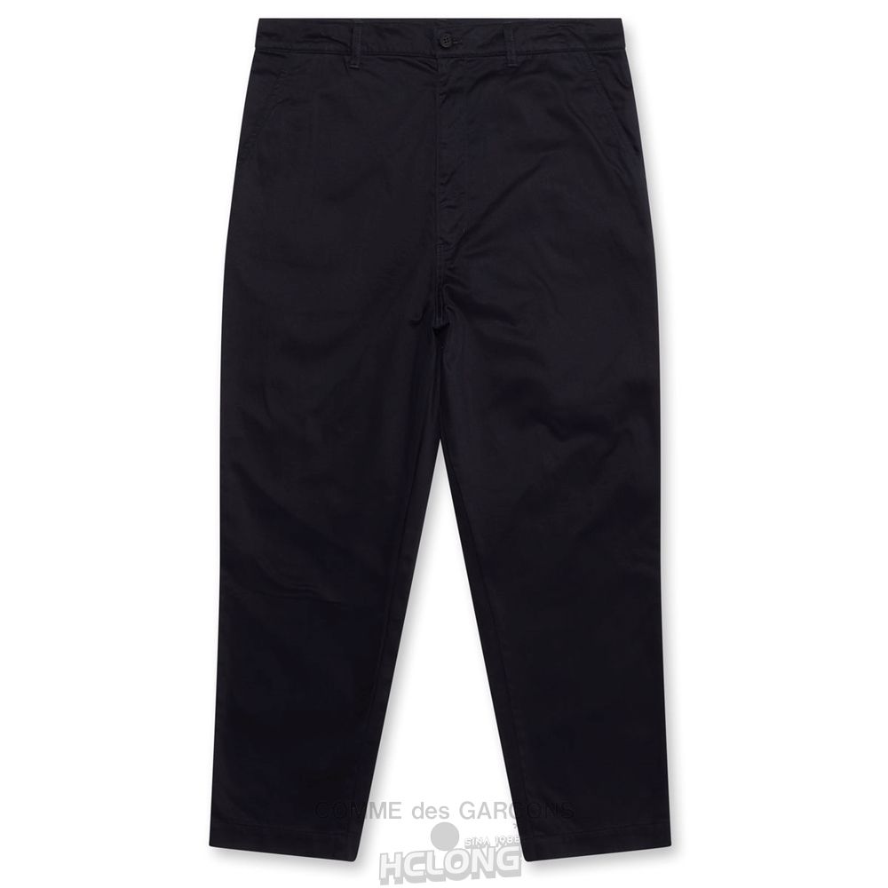Comme Des Garcons Homme - Baumwoll Satin Pants Hose Navy | 40791-CFVN