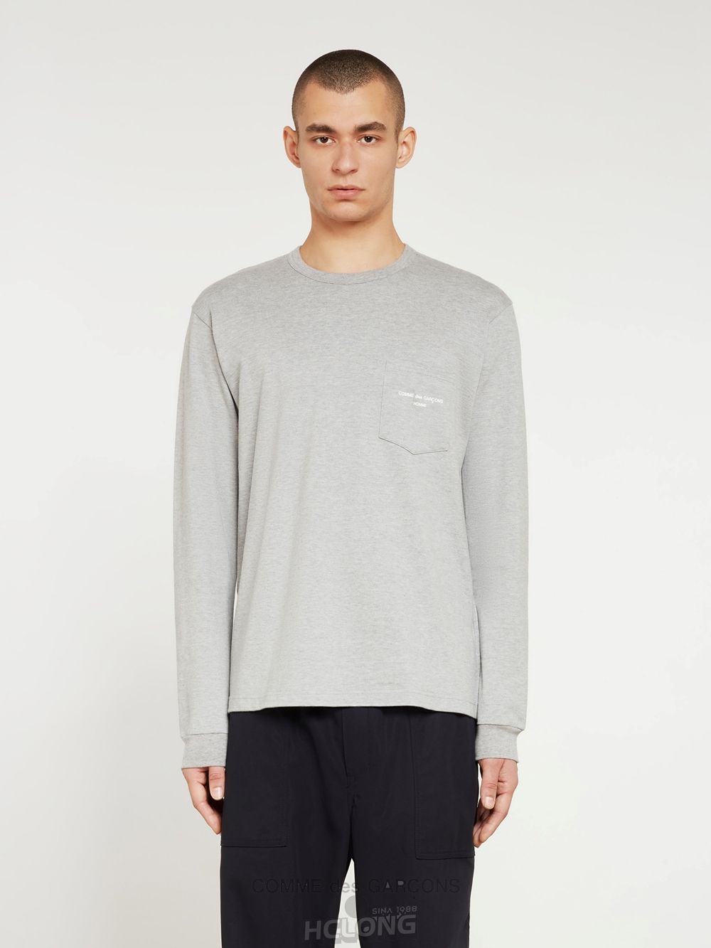 Comme Des Garcons Homme - Ls T-Shirt Long Sleeve Grau | 64358-SHBE