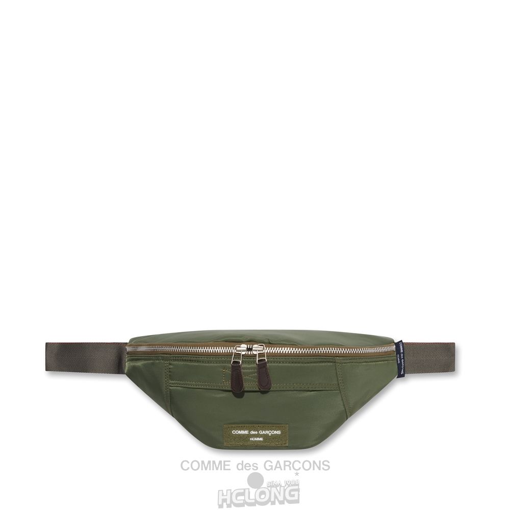 Comme Des Garcons Homme - Nylon Twill Crossbody Bag Tasche Khaki | 34786-CVHA