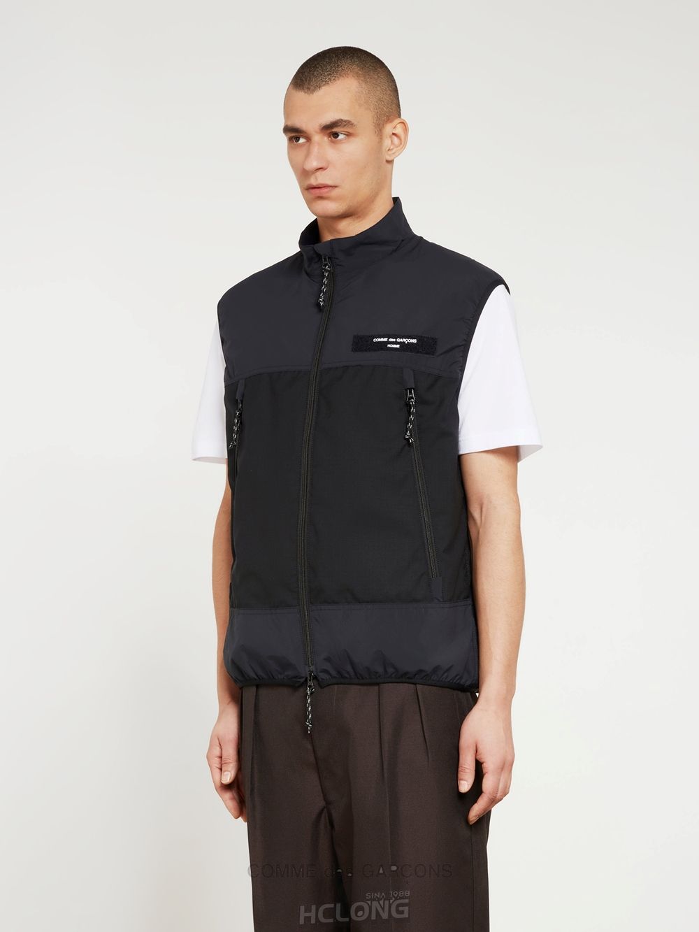 Comme Des Garcons Homme - Technical Wolle Vest Vests Dunkel | 25619-NZLC