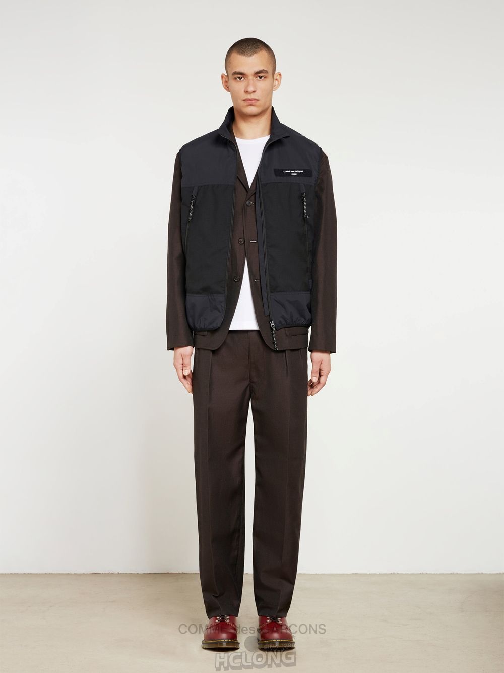 Comme Des Garcons Homme - Technical Wolle Vest Vests Dunkel | 25619-NZLC