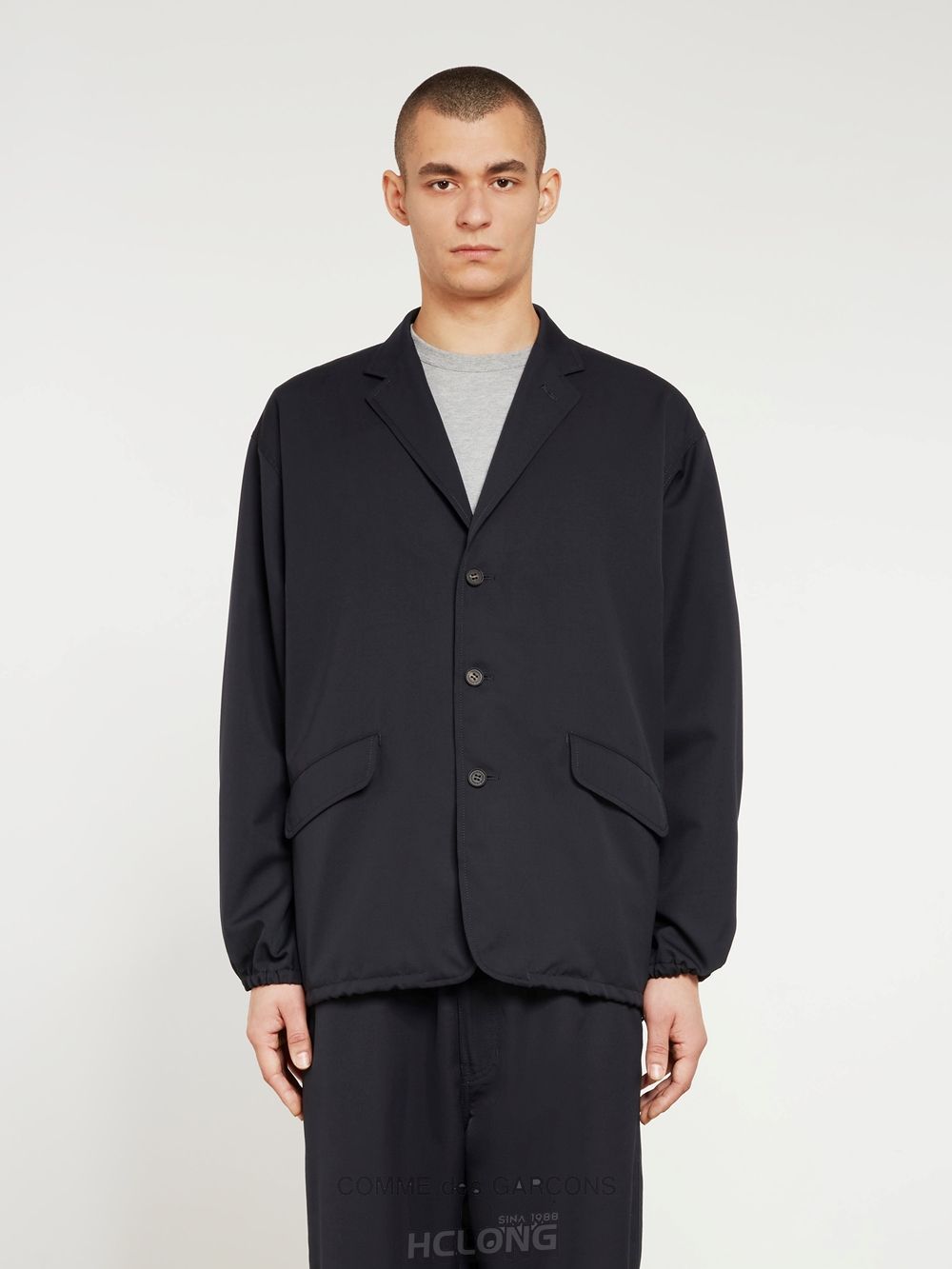 Comme Des Garcons Homme - Wolle Mohair Twill Jacket Oberbekleidung Navy | 18723-KOWJ