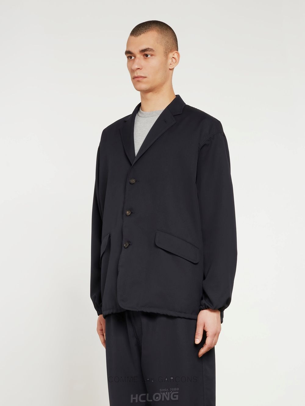 Comme Des Garcons Homme - Wolle Mohair Twill Jacket Oberbekleidung Navy | 18723-KOWJ