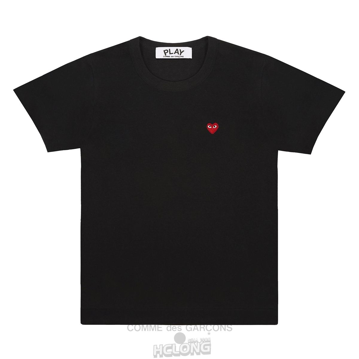 Comme Des Garcons PLAY Basic Small Emblem T-Shirt Short Sleeve Schwarz | 26507-SPAZ
