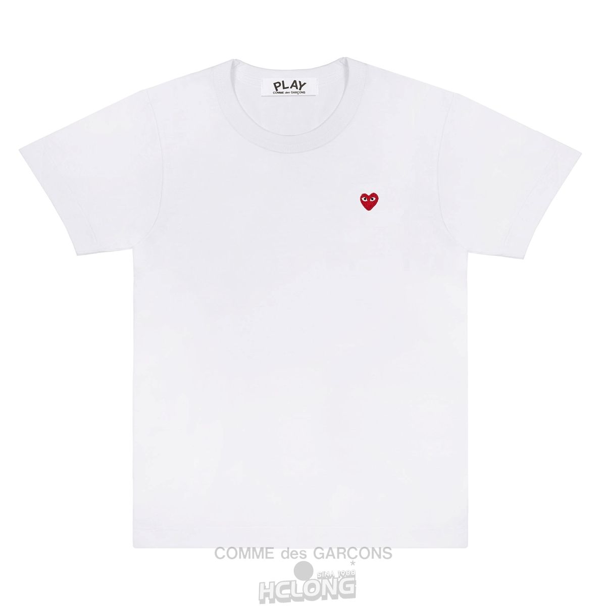 Comme Des Garcons PLAY Basic Small Emblem T-Shirt Short Sleeve Weiß | 42108-HUVN