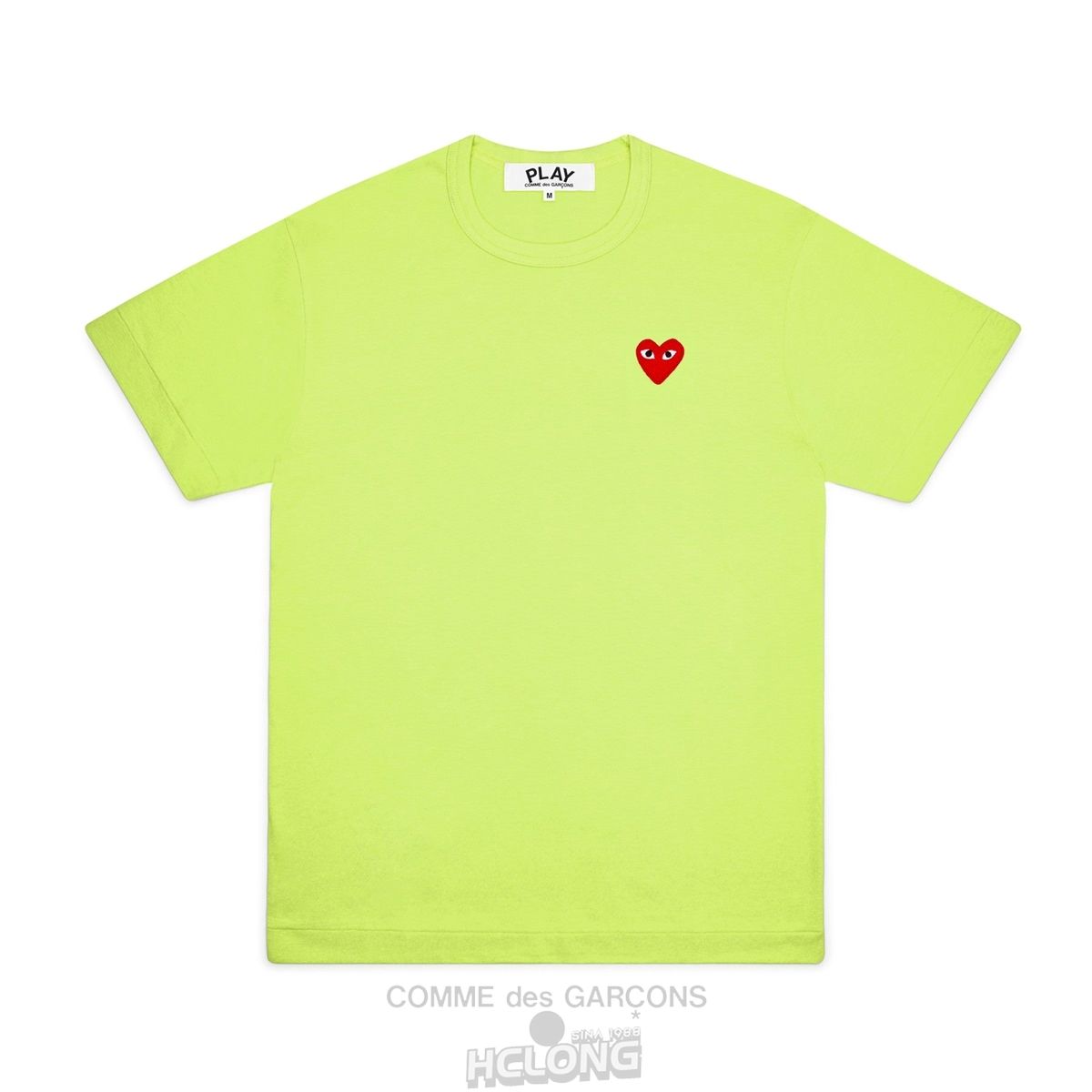 Comme Des Garcons PLAY Basic T-Shirt Red Emblem Spring Series Short Sleeve Grün | 57182-WBOU
