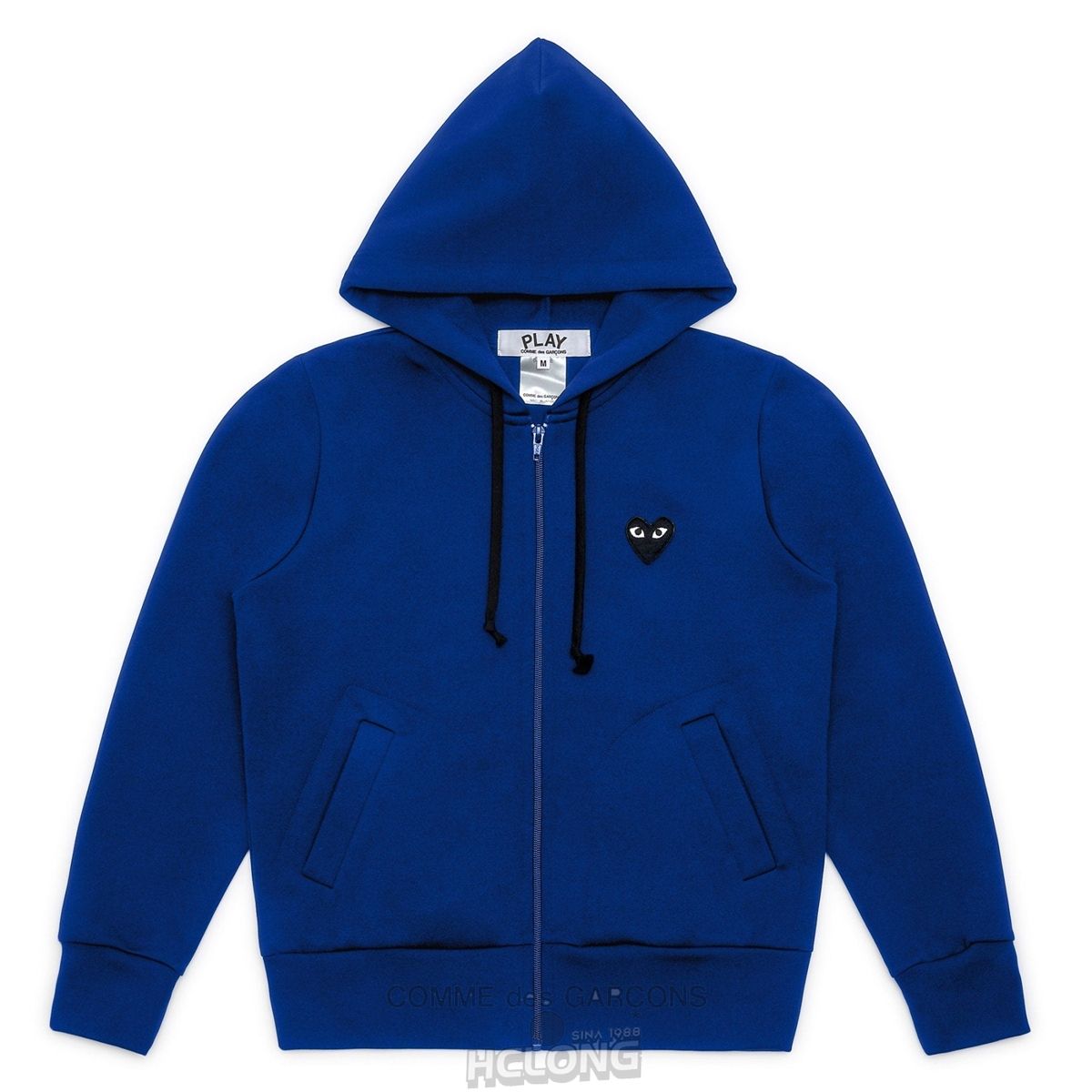 Comme Des Garcons PLAY Big Heart Zip Mit Kapuze Sweatshirt Hooded Sweatshirt Navy | 61598-WQRJ