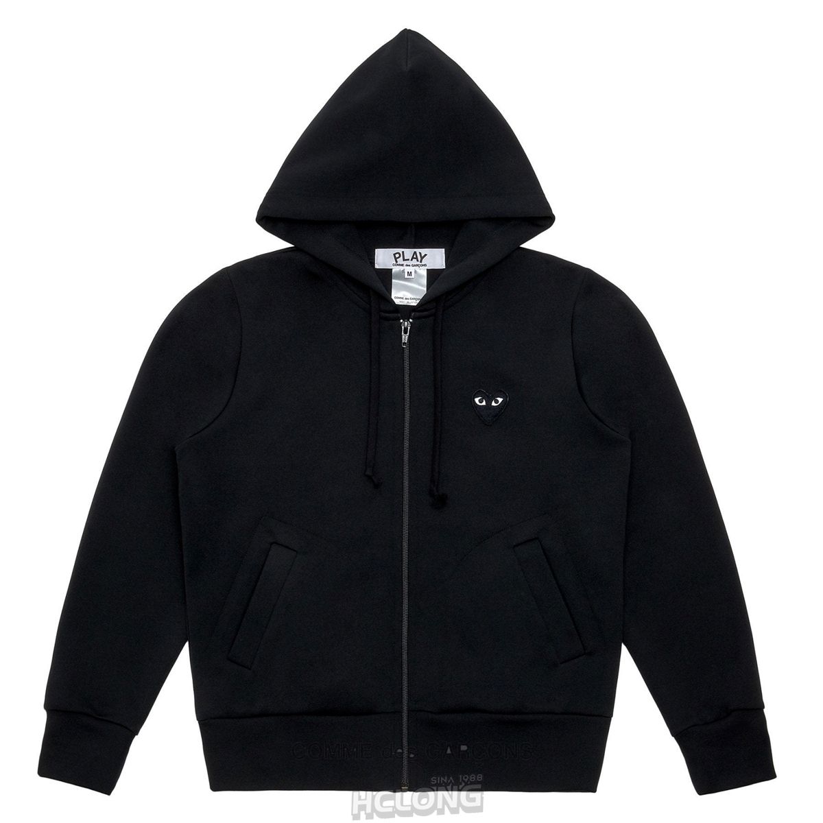 Comme Des Garcons PLAY Big Heart Zip Mit Kapuze Sweatshirt Hooded Sweatshirt Schwarz | 86392-IYDM