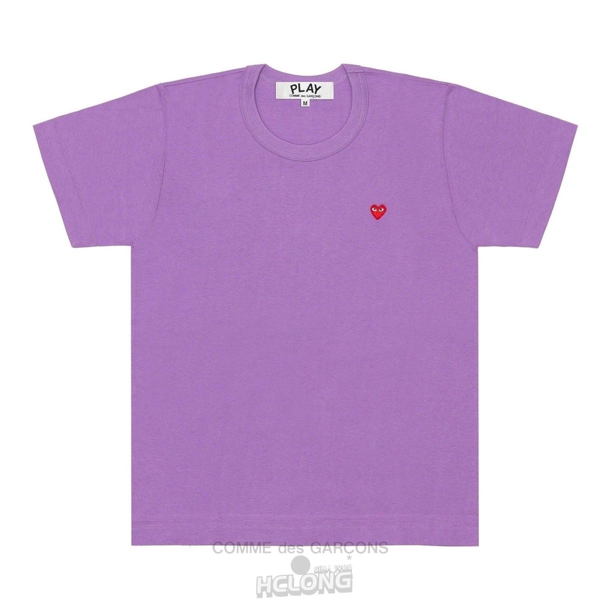 Comme Des Garcons PLAY Coloured Small Emblem T-Shirt Short Sleeve Lila | 92564-KSNL